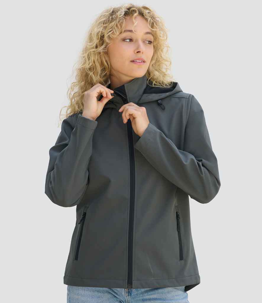 SOL'S Ladies Race Hooded Soft Shell Jacket | Charcoal