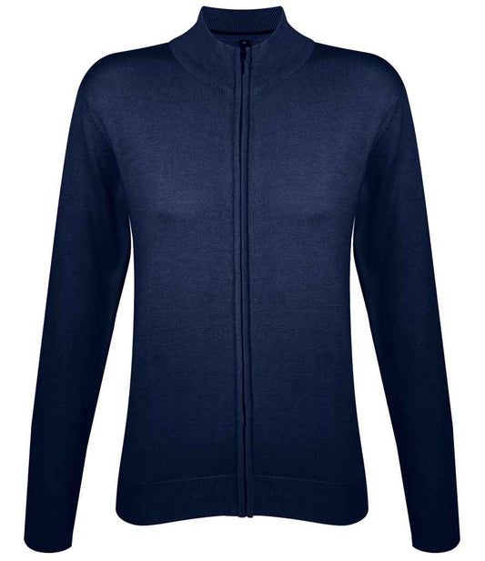 SOL'S Ladies Gordon Full Zip Cotton Acrylic Cardigan | Navy