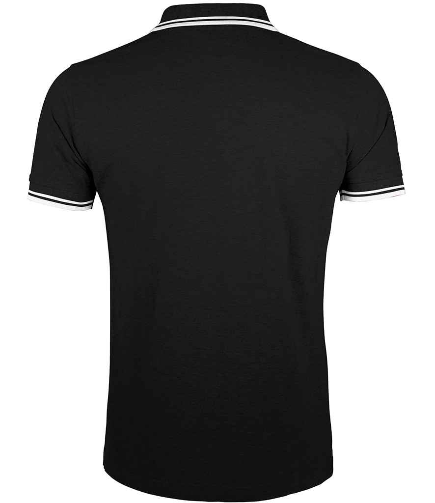 SOL'S Pasadena Tipped Cotton Piqué Polo Shirt | Black/White
