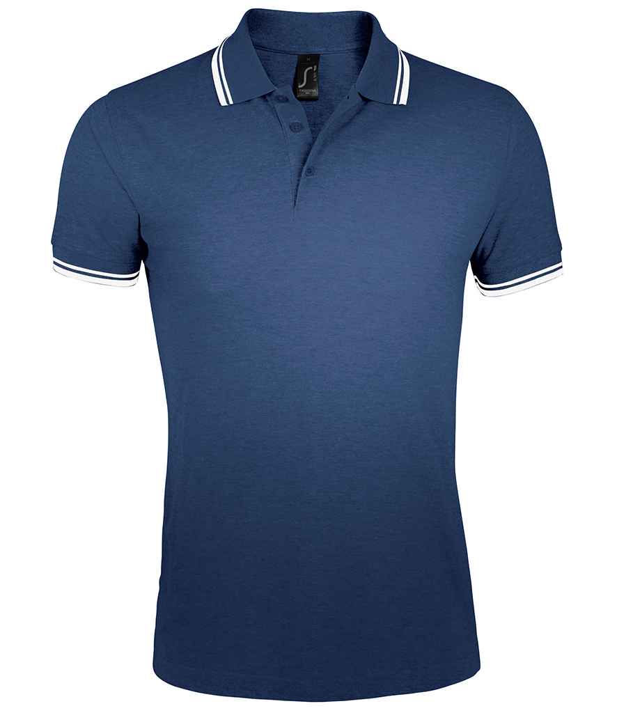 SOL'S Pasadena Tipped Cotton Piqué Polo Shirt | French Navy/White