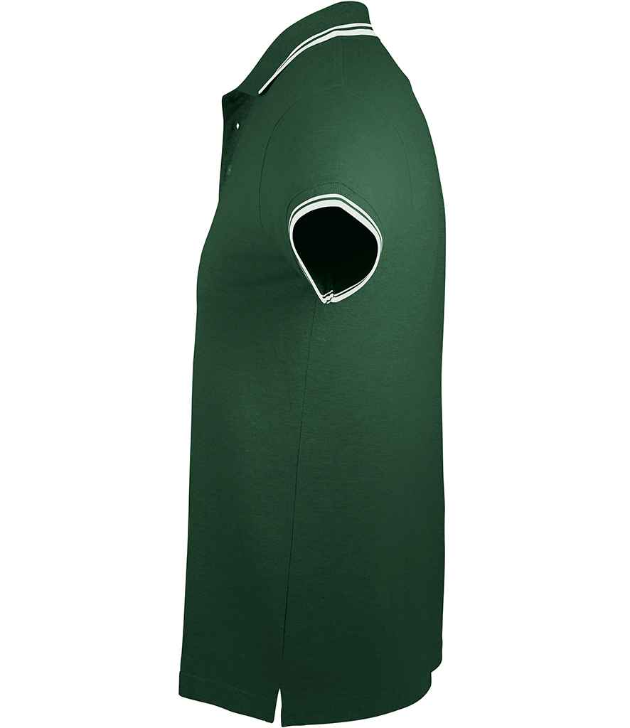 SOL'S Pasadena Tipped Cotton Piqué Polo Shirt | Forest Green/White