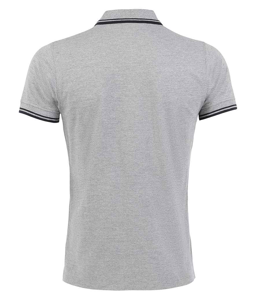 SOL'S Pasadena Tipped Cotton Piqué Polo Shirt | Heather Grey/Navy