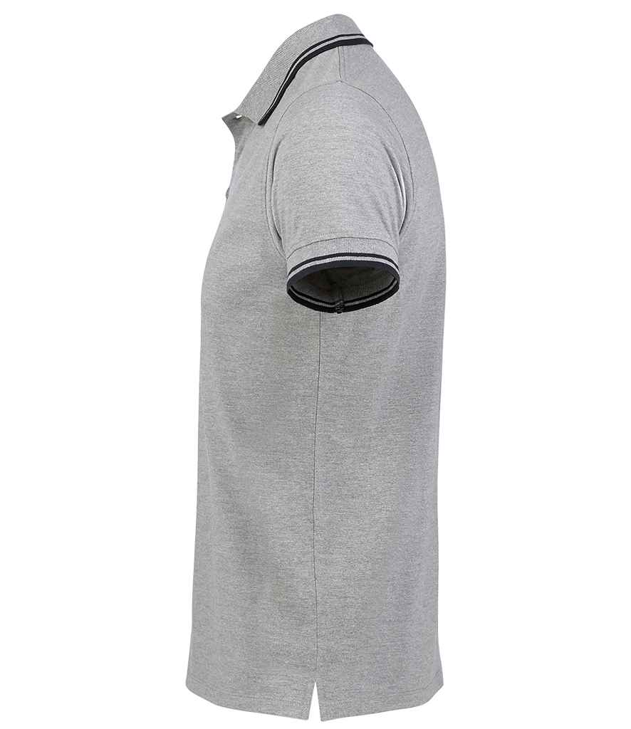 SOL'S Pasadena Tipped Cotton Piqué Polo Shirt | Heather Grey/Navy