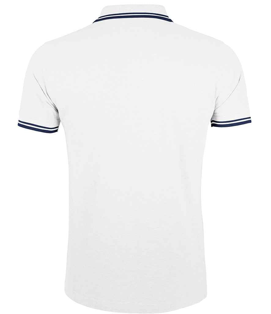 SOL'S Pasadena Tipped Cotton Piqué Polo Shirt | White/Navy