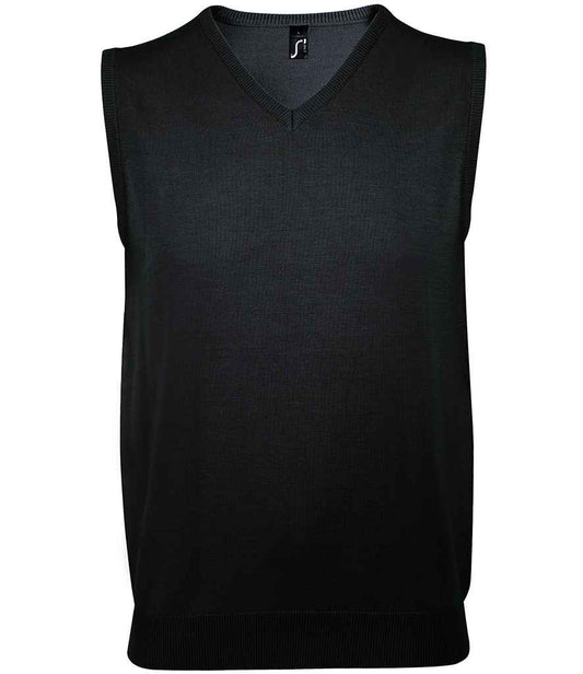 SOL'S Unisex Gentlemen Sleeveless Cotton Acrylic V Neck Sweater | Black