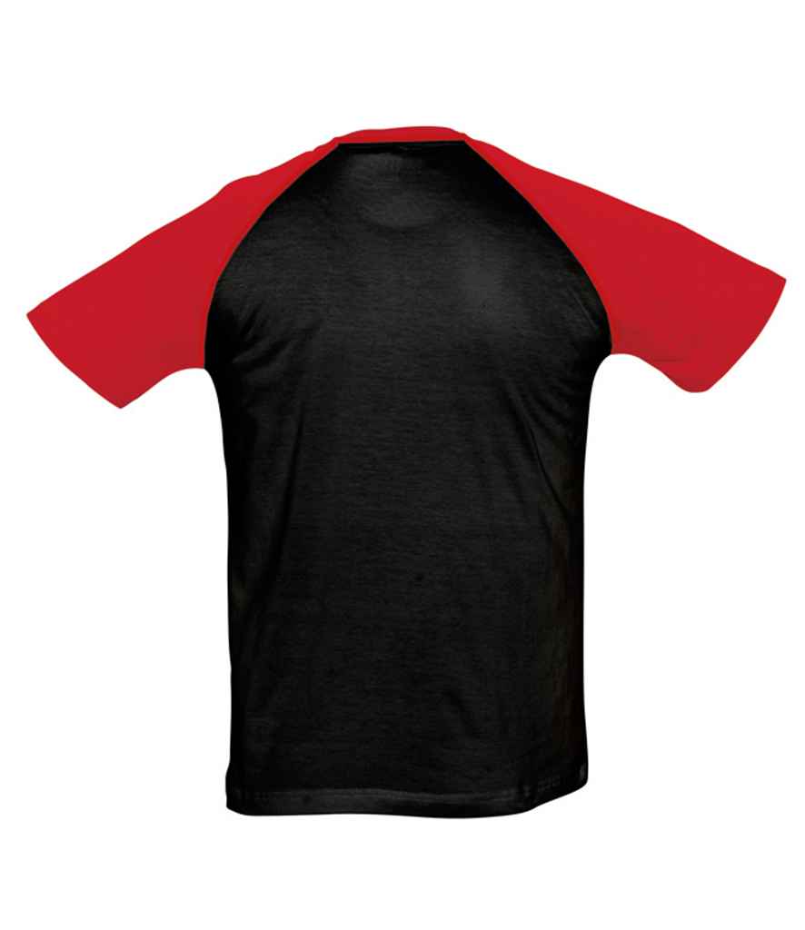 SOL'S Funky Contrast Baseball T-Shirt | Black/Red