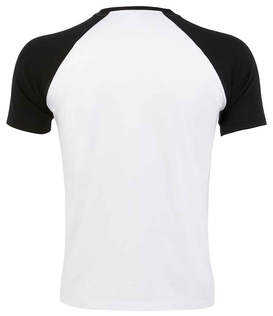 SOL'S Funky Contrast Baseball T-Shirt | White/Black