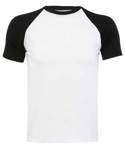 SOL'S Funky Contrast Baseball T-Shirt | White/Black