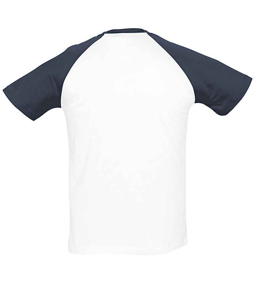 SOL'S Funky Contrast Baseball T-Shirt | White/Navy