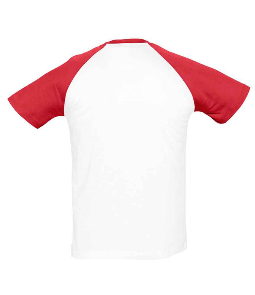 SOL'S Funky Contrast Baseball T-Shirt | White/Red
