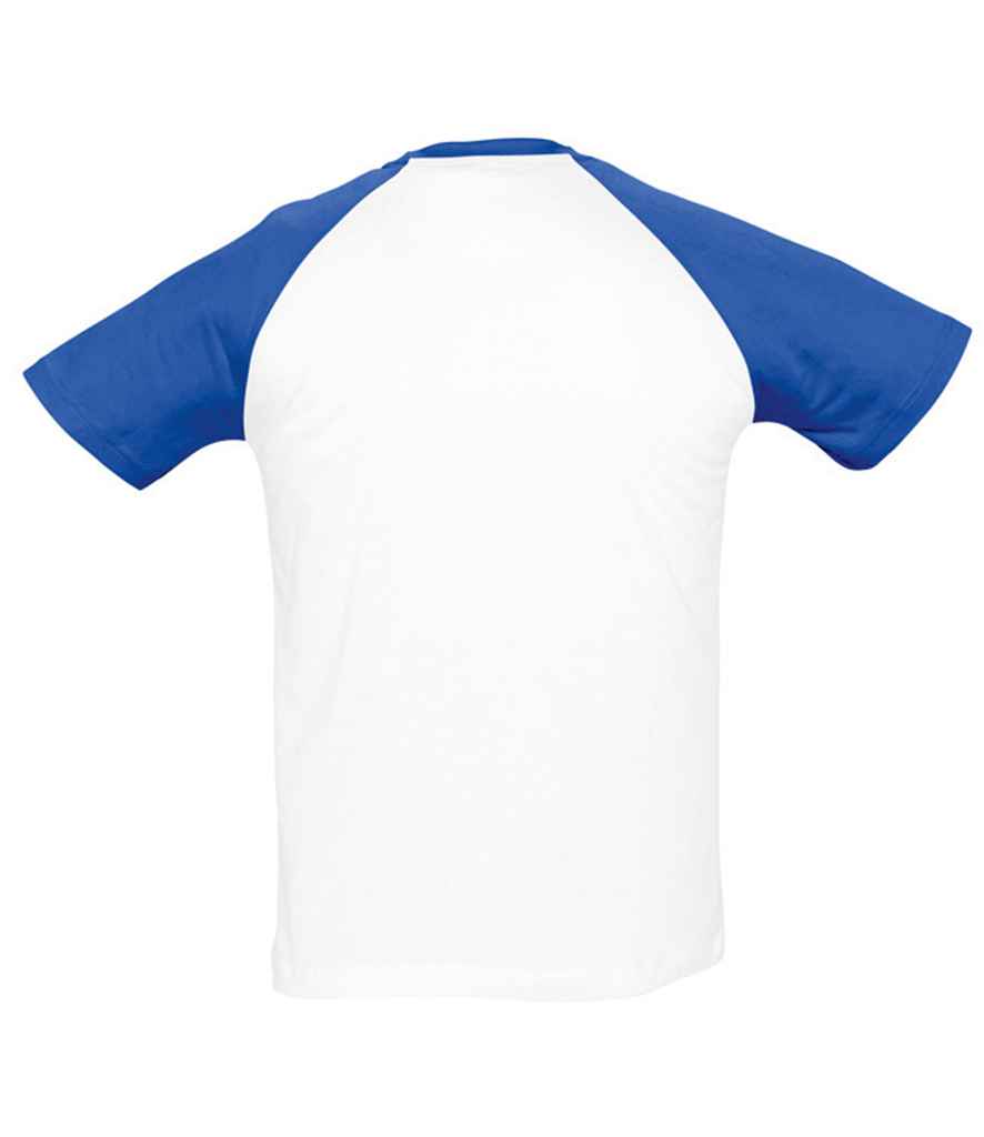 SOL'S Funky Contrast Baseball T-Shirt | White/Royal Blue