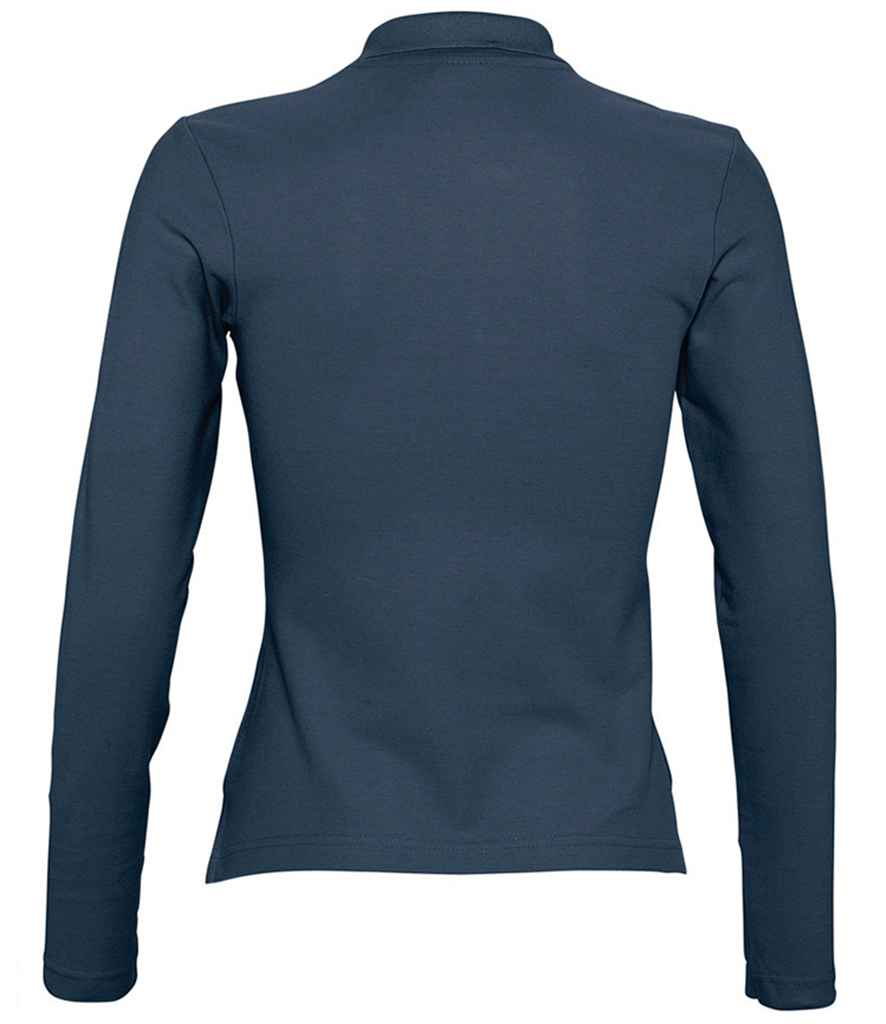 SOL'S Ladies Podium Long Sleeve Cotton Piqué Polo Shirt | Denim