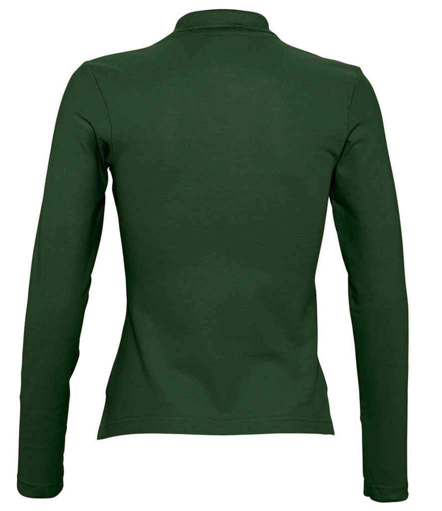 SOL'S Ladies Podium Long Sleeve Cotton Piqué Polo Shirt | Golf Green