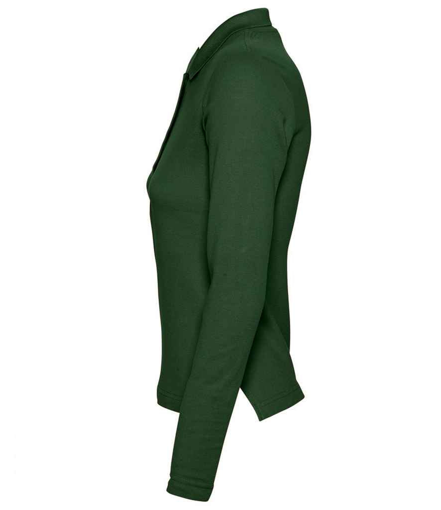 SOL'S Ladies Podium Long Sleeve Cotton Piqué Polo Shirt | Golf Green