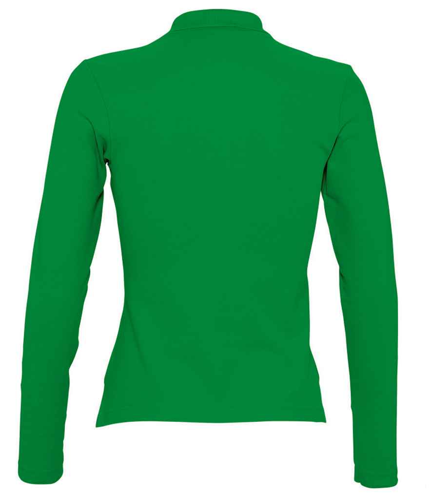 SOL'S Ladies Podium Long Sleeve Cotton Piqué Polo Shirt | Kelly Green