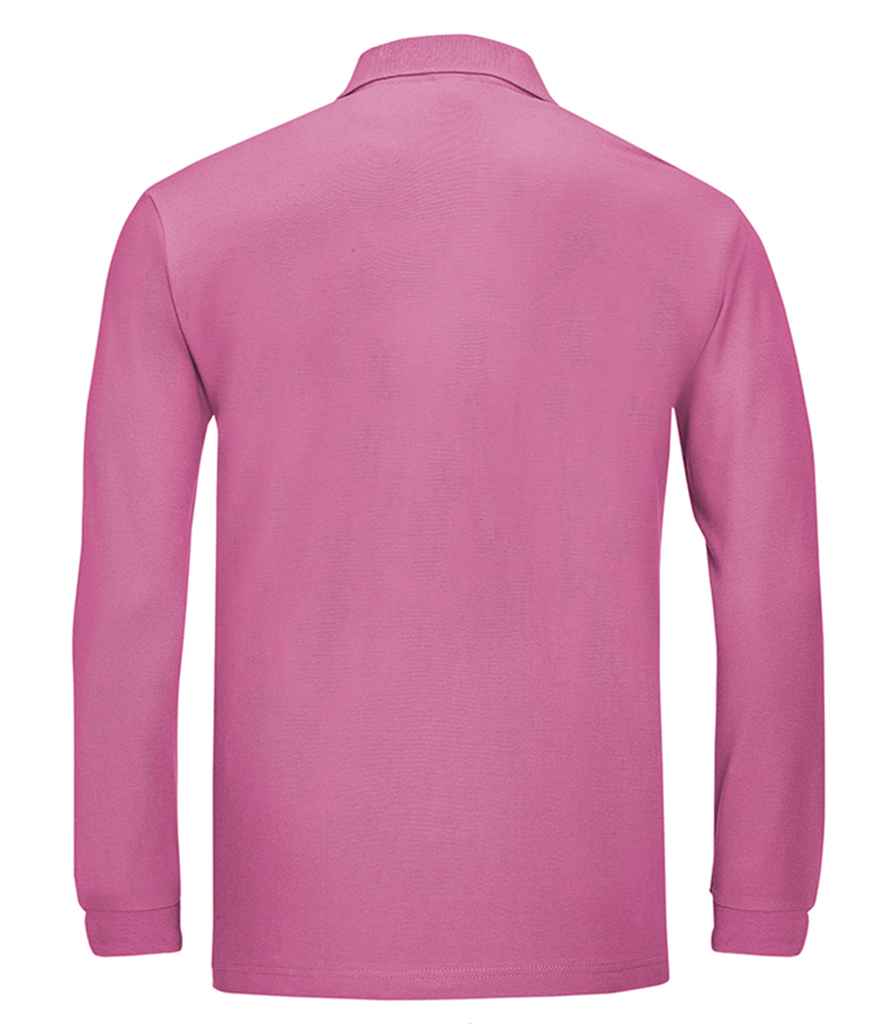 SOL'S Winter II Long Sleeve Cotton Piqué Polo Shirt | Flash Pink
