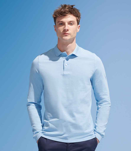 SOL'S Winter II Long Sleeve Cotton Piqué Polo Shirt | Sky Blue