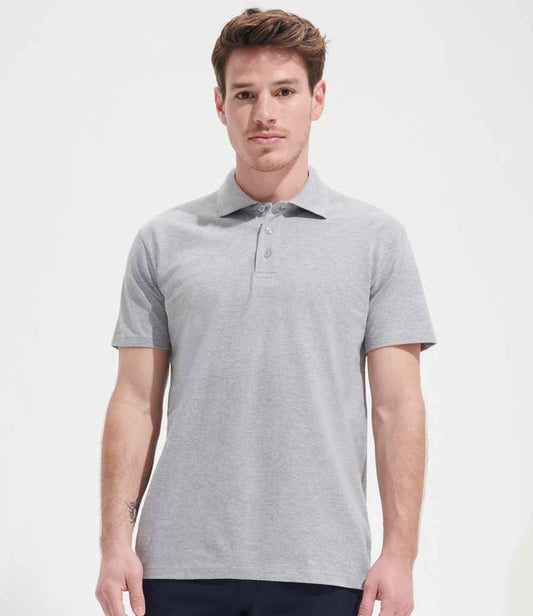 SOL'S Spring II Heavy Cotton Piqué Polo Shirt | Grey Marl