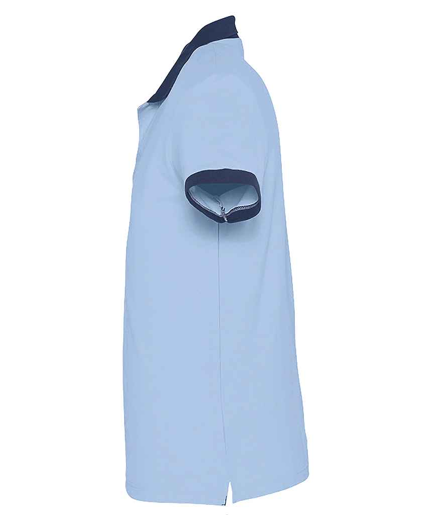 SOL'S Prince Contrast Cotton Piqué Polo Shirt | Sky Blue/French Navy