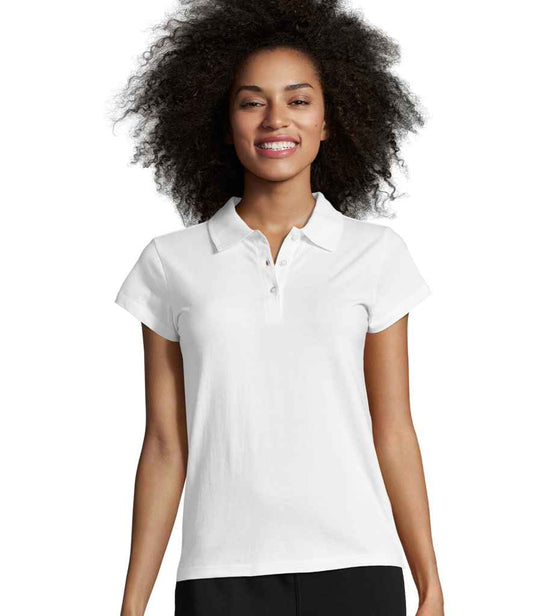 SOL'S Ladies Prescott Cotton Jersey Polo Shirt | White