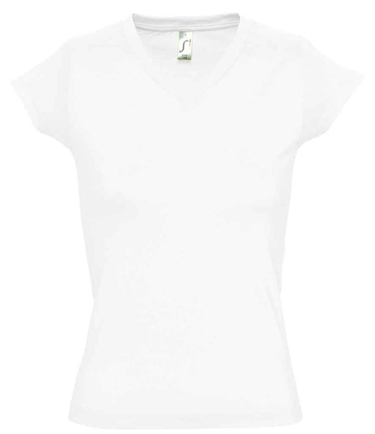 SOL'S Ladies Moon V Neck T-Shirt | White