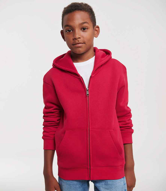 Russell Kids Authentic Zip Hooded Sweatshirt | Classic Red