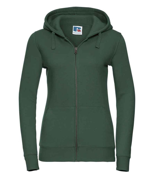 Russell Ladies Authentic Zip Hooded Sweatshirt | Bottle Green