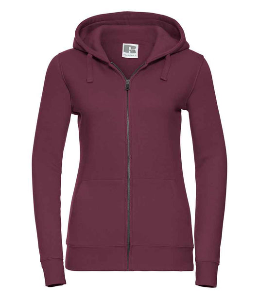 Russell Ladies Authentic Zip Hooded Sweatshirt | Burgundy