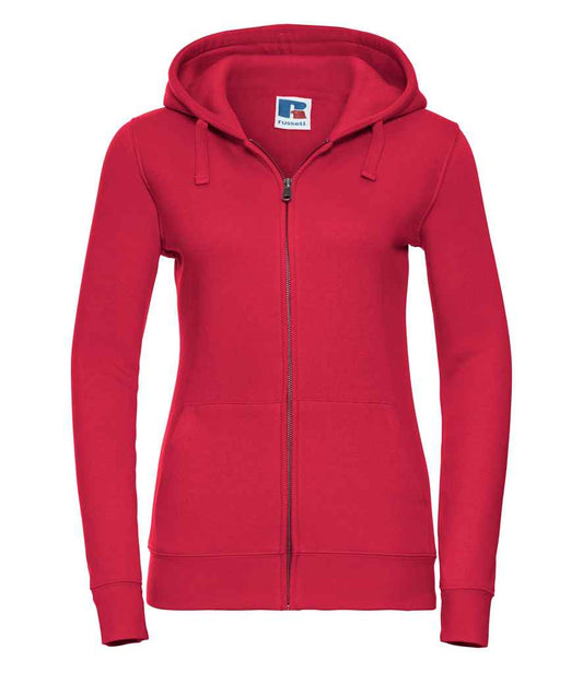 Russell Ladies Authentic Zip Hooded Sweatshirt | Classic Red