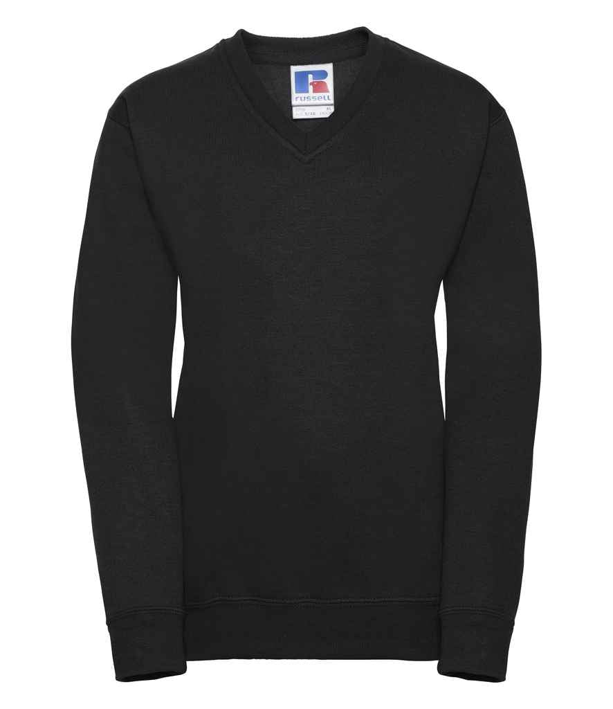 Russell Schoolgear Kids V Neck Sweatshirt | Black