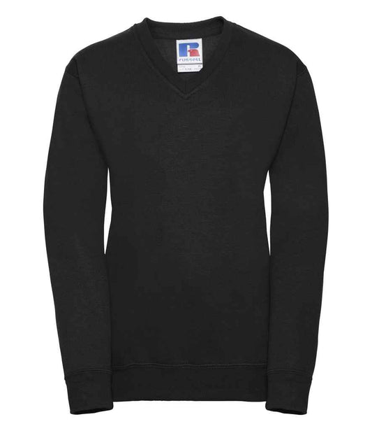 Russell Schoolgear Kids V Neck Sweatshirt | Black