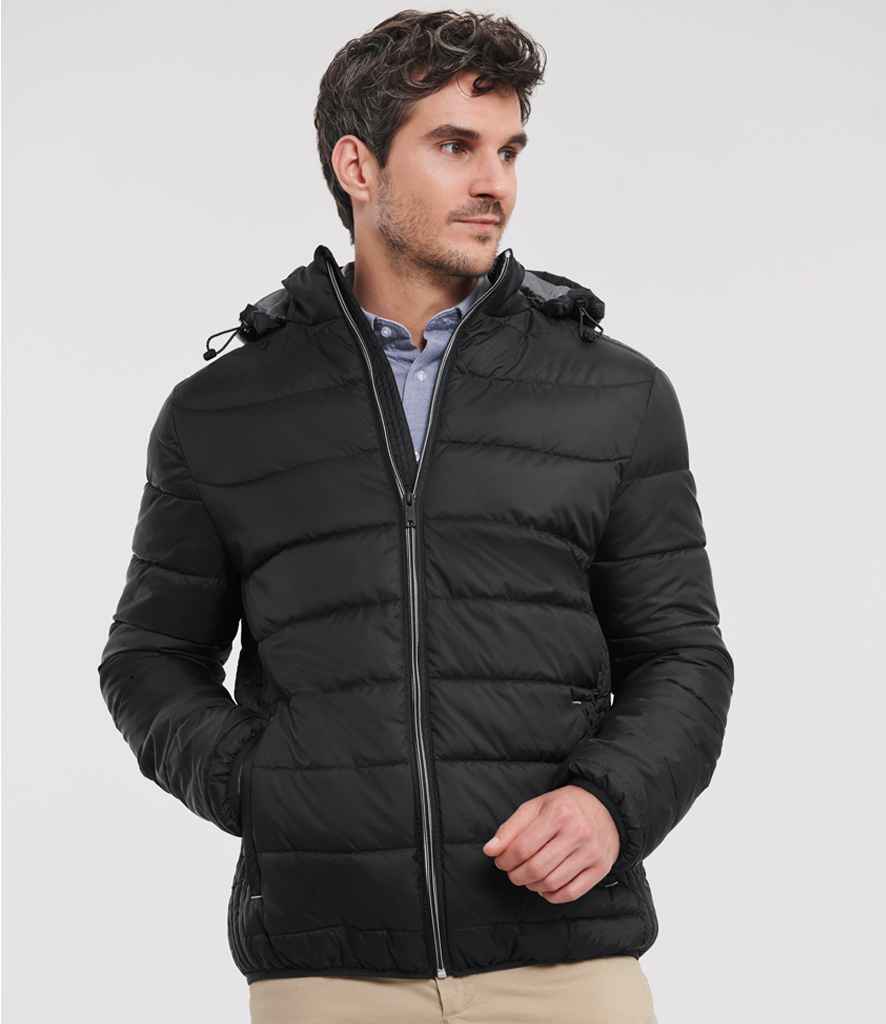 Russell Hooded Nano Padded Jacket | Black
