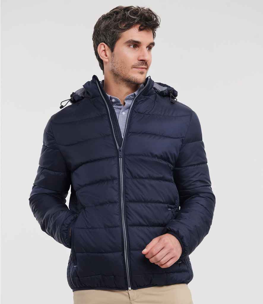 Russell Hooded Nano Padded Jacket | French Navy