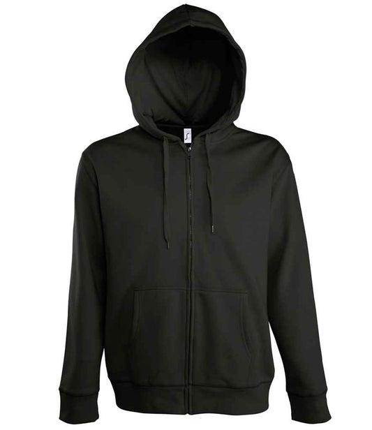 SOL'S Seven Zip Hooded Sweatshirt | Black