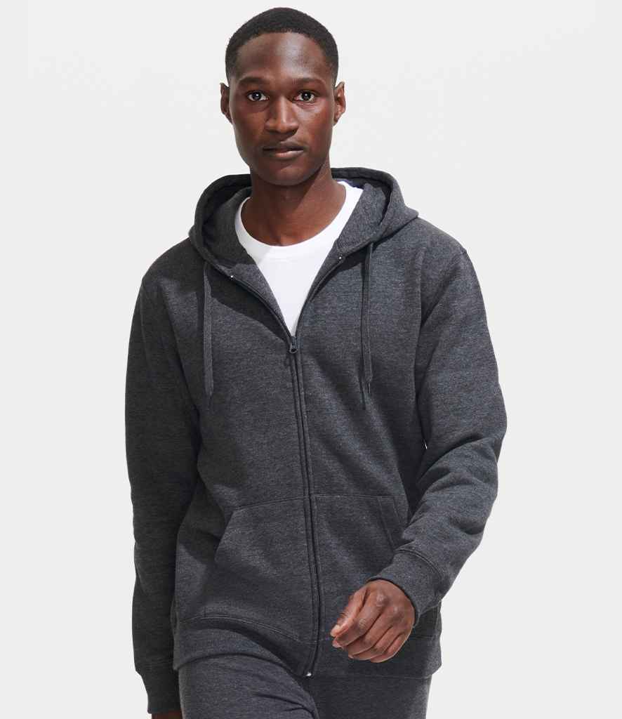 SOL'S Seven Zip Hooded Sweatshirt | Charcoal Marl