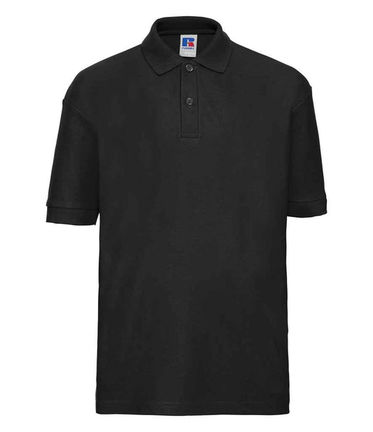 Russell Schoolgear Kids Poly/Cotton Piqué Polo Shirt | Black