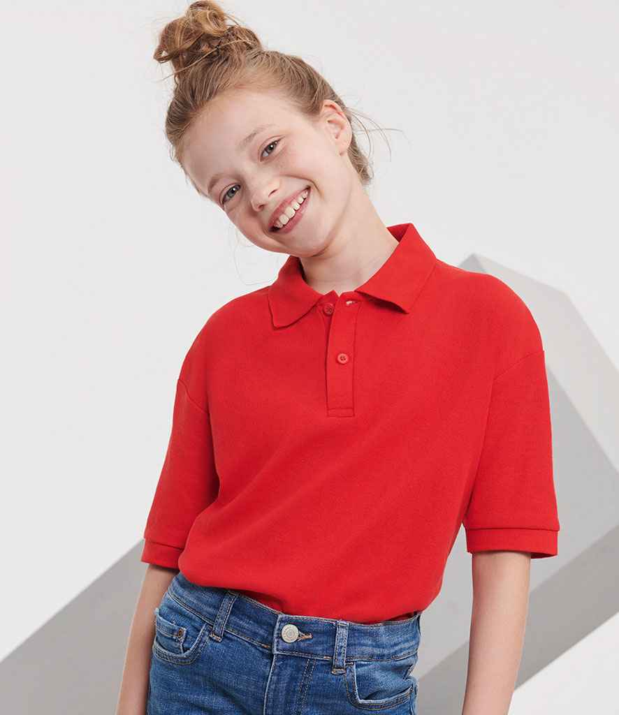 Russell Schoolgear Kids Poly/Cotton Piqué Polo Shirt | Bright Red