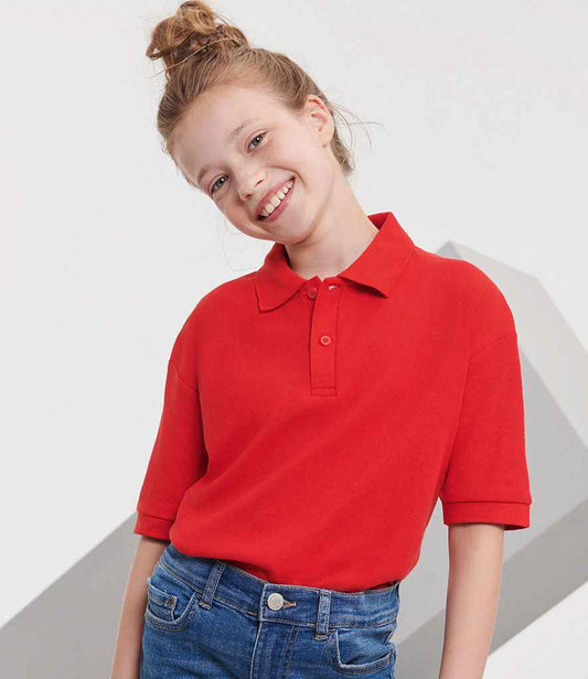 Russell Schoolgear Kids Poly/Cotton Piqué Polo Shirt | Bright Red