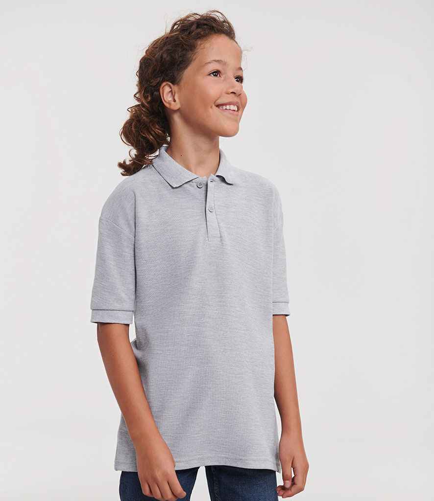 Russell Schoolgear Kids Poly/Cotton Piqué Polo Shirt | Light Oxford