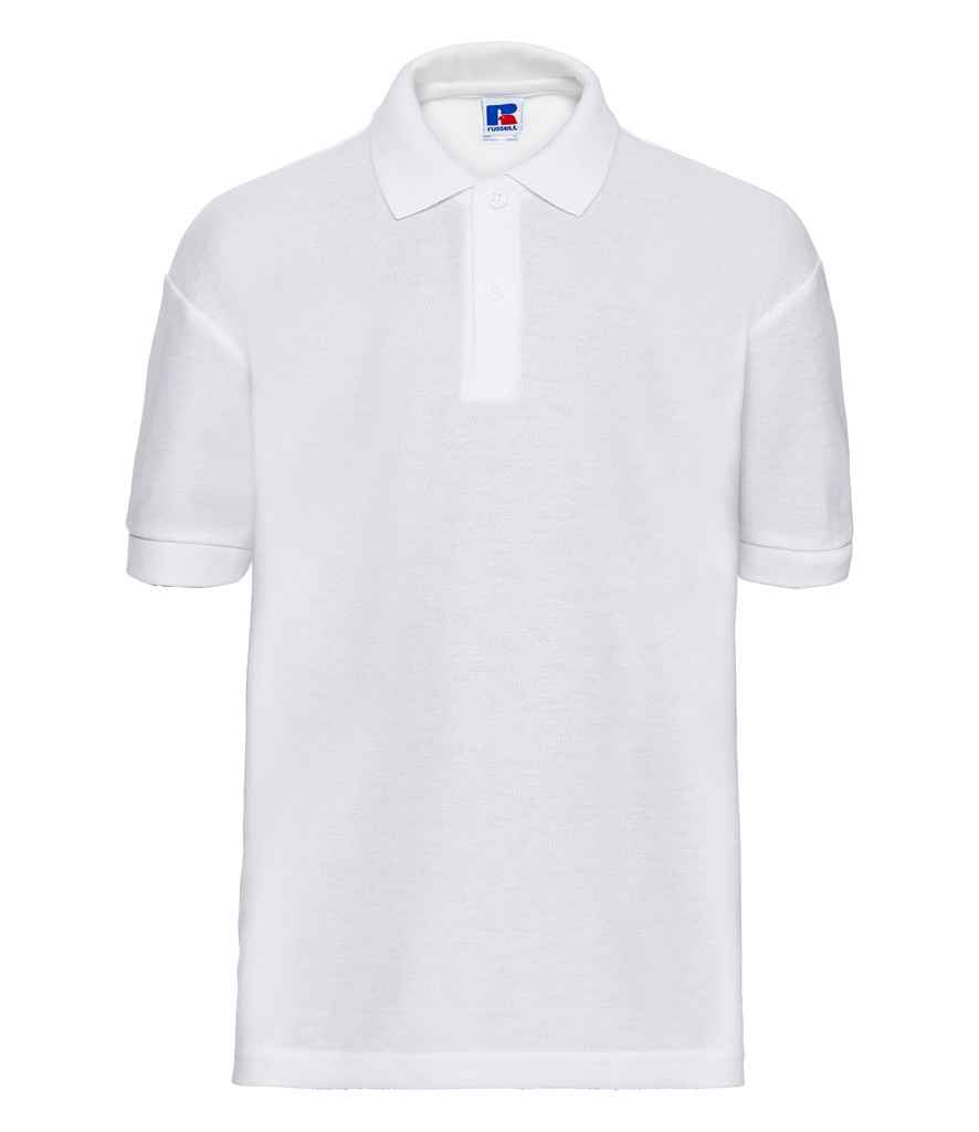 Russell Schoolgear Kids Poly/Cotton Piqué Polo Shirt | White