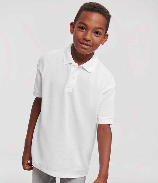 Russell Schoolgear Kids Poly/Cotton Piqué Polo Shirt | White