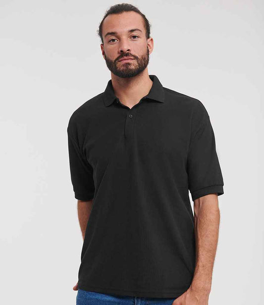 Russell Poly/Cotton Piqué Polo Shirt | Black