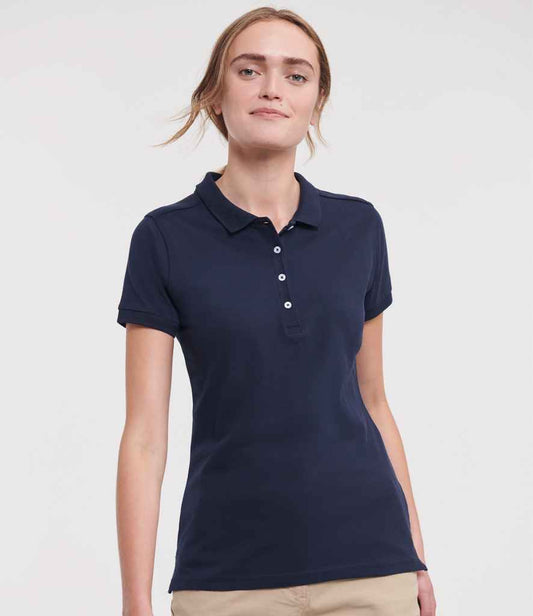 Russell Ladies Stretch Piqué Polo Shirt | French Navy