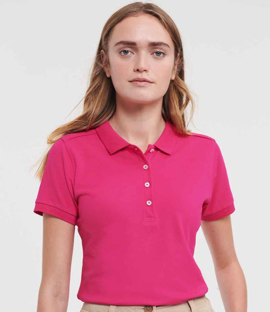 Russell Ladies Stretch Piqué Polo Shirt | Fuchsia