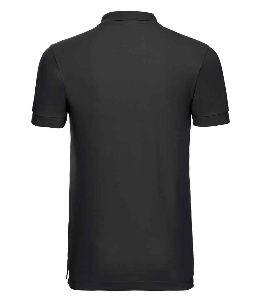 Russell Stretch Piqué Polo Shirt | Black