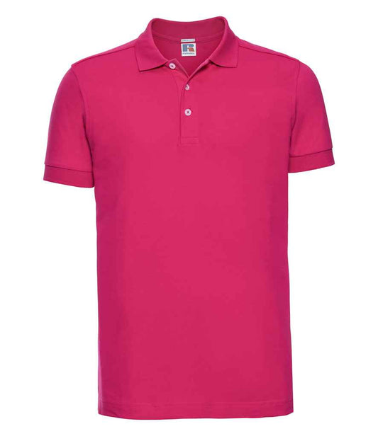 Russell Stretch Piqué Polo Shirt | Fuchsia