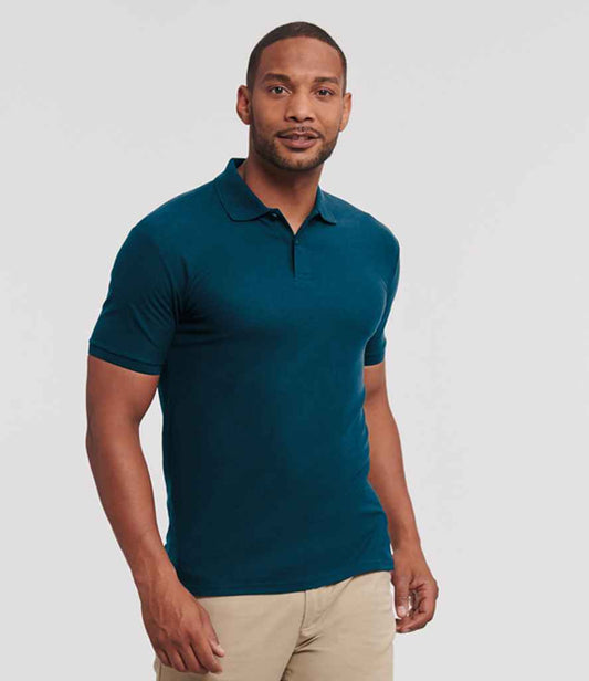 Russell Authentic Eco Piqué Polo Shirt | Petrol Blue