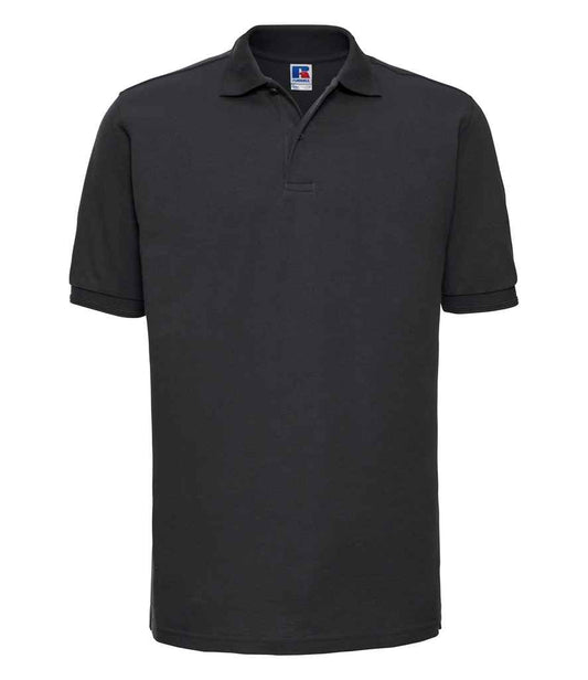Russell Hardwearing Poly/Cotton Piqué Polo Shirt | Black