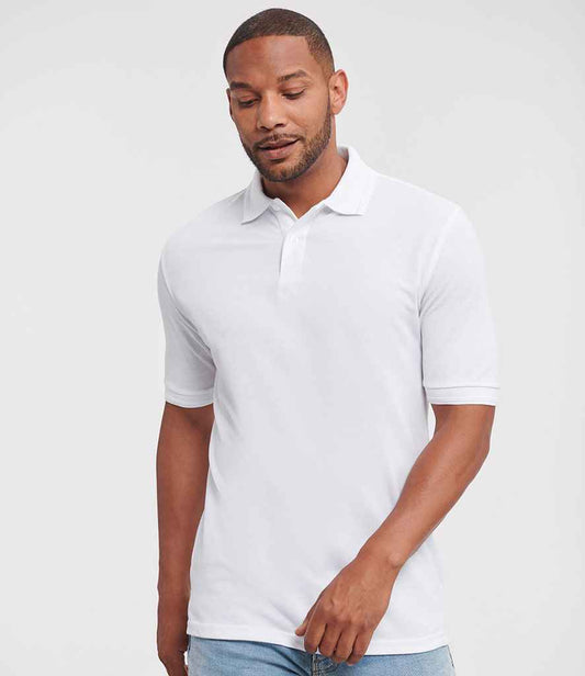 Russell Hardwearing Poly/Cotton Piqué Polo Shirt | White