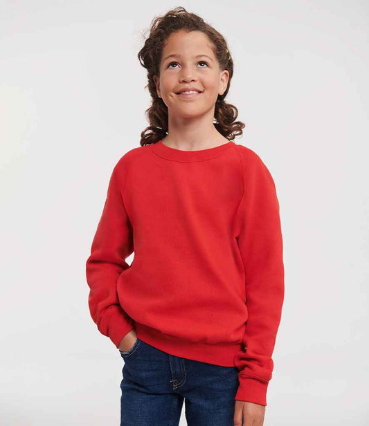 Russell Schoolgear Kids Raglan Sweatshirt | Bright Red
